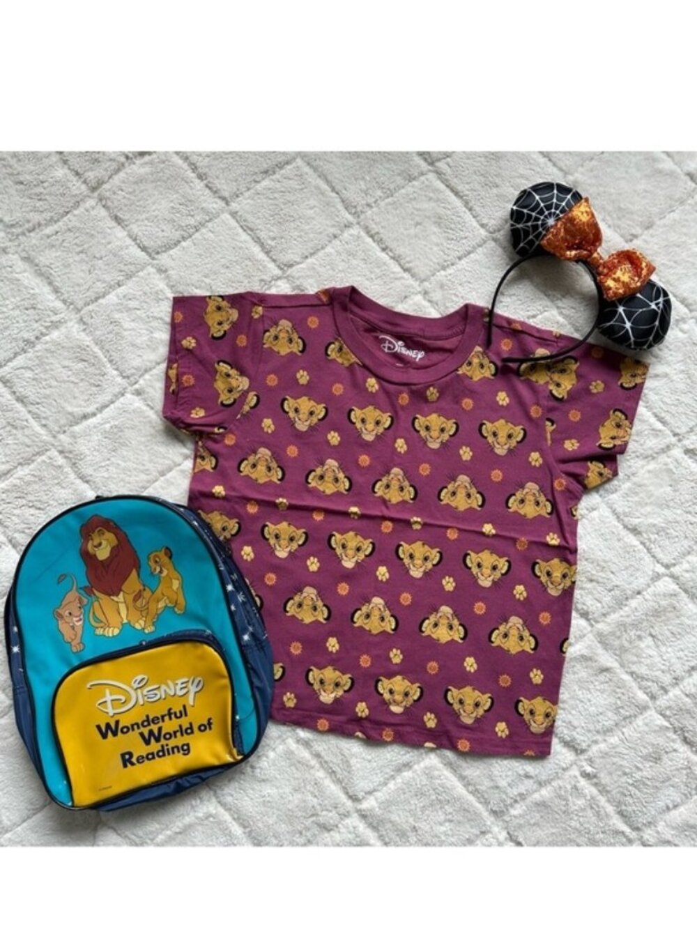 Disney X The Lion King | Mauve Simba Print Cropped Tee | Size Small